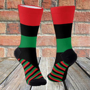 Pan African Flag Socks, Unia Flag Symbol / Kwanzaa Socks