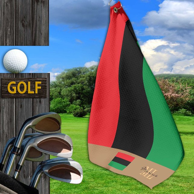 Pan African flag & Unia flag monogrammed / symbol Golf Towel (Creator Uploaded)