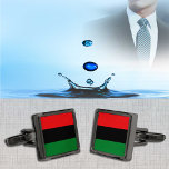 Pan African Flag & UNIA Symbol / sports fan Gunmetal Finish Cufflinks<br><div class="desc">Cufflinks/Shirt Studs: Pan African flag symbol - UNIA / A horizontal triband of red,  black,  and green. The Pan-African flag—also known as the Afro-American flag,  Black Liberation flag,  UNIA flag. Often used with Black Lives Matter movement.</div>