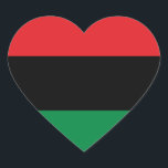 Pan African Flag & Unia Symbol / sports fan Heart Sticker<br><div class="desc">STICKERS (Heart): Pan African flag symbol - UNIA / A horizontal triband of red,  black,  and green. The Pan-African flag—also known as the Afro-American flag,  Black Liberation flag,  UNIA flag. Often used with Black Lives Matter movement.</div>
