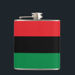 Pan African Flag & Unia Symbol / sports fan Hip Flask<br><div class="desc">Flasks: Pan African flag symbol - UNIA / A horizontal triband of red,  black,  and green. The Pan-African flag—also known as the Afro-American flag,  Black Liberation flag,  UNIA flag. Often used with Black Lives Matter movement.</div>