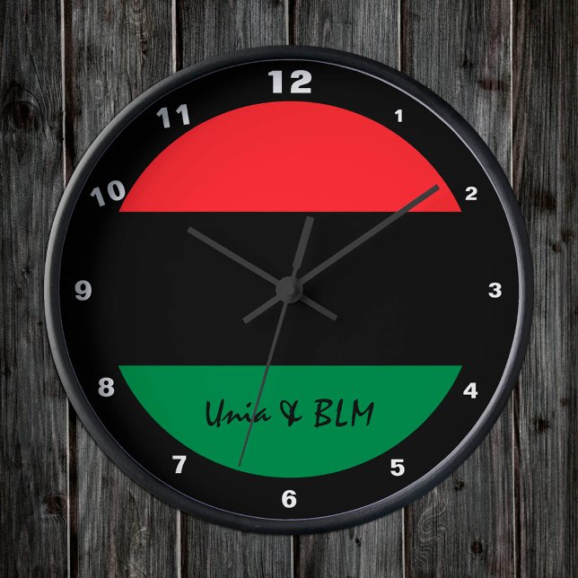 Pan African Flag & Unia Symbol / sports fan Round Clock (Creator Uploaded)