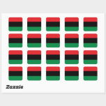 Pan African Flag & Unia Symbol / sports fan Square Sticker<br><div class="desc">STICKERS (Square): Pan African flag symbol - UNIA / A horizontal triband of red,  black,  and green. The Pan-African flag—also known as the Afro-American flag,  Black Liberation flag,  UNIA flag. Often used with Black Lives Matter movement.</div>