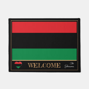 Pan African Flag & Union Symbol house mats/Welcome Doormat