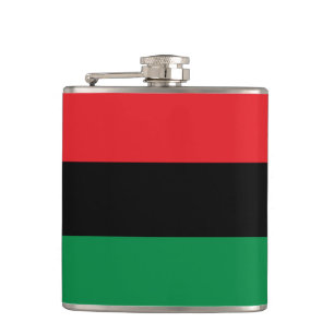 Pan African Flag & Union Symbol / sports fan Hip Flask