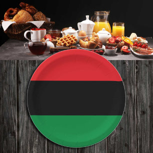 Pan African Flag & Union Symbol / sports fan Paper Plate
