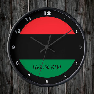 Pan African Flag & Union Symbol / sports fan Round Clock