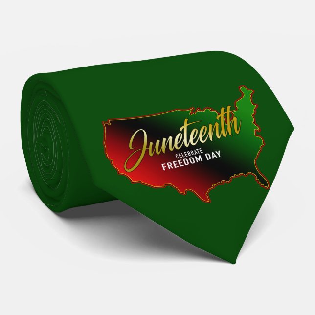 Pan African, Juneteenth    Neck Tie (Rolled)