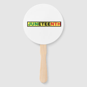 Pan African, Juneteenth White Hand Fan