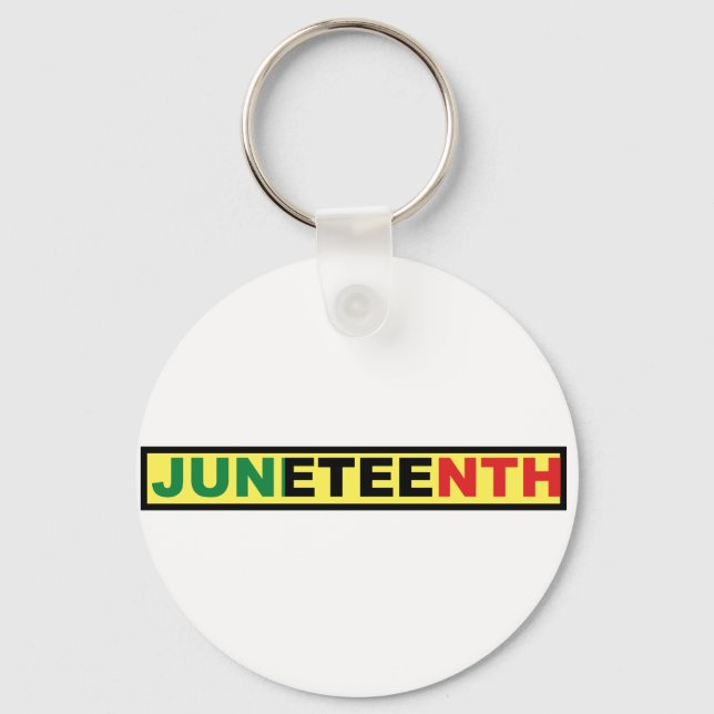Pan African, Juneteenth White Keychain (Front)