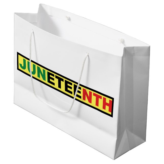 Pan African, Juneteenth White Large Gift Bag (Front Angled)