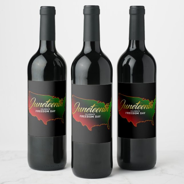 Pan African, Juneteenth Wine Label (Bottles)
