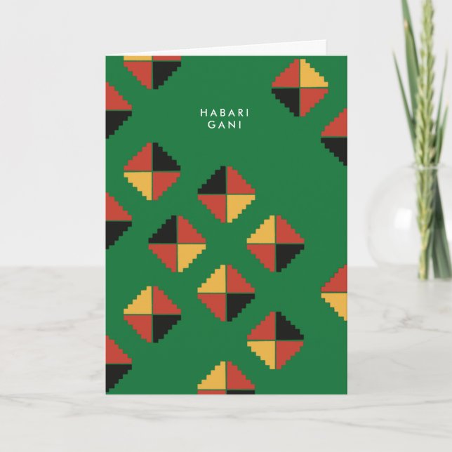 Pan African Pattern Kwanzaa Holiday Greeting Card (Front)