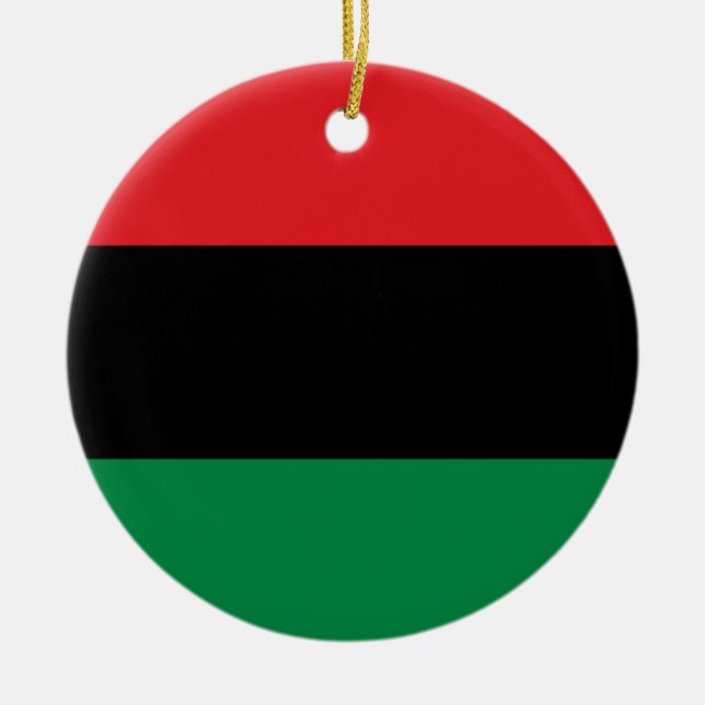 Pan African UNIA Flag Ceramic Tree Decoration (Front)