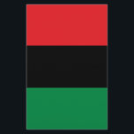 Pan African UNIA Flag Flyer<br><div class="desc">The Pan-African flag - also known as the UNIA flag,  Afro-American flag,  Black Liberation flag and various other names is a tri-colour flag consisting of three equal horizontal bands of (from top down) red,  black and green.</div>