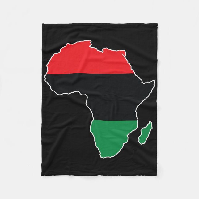 Pan African Unia Flag Map Continent Black History  Fleece Blanket (Front)