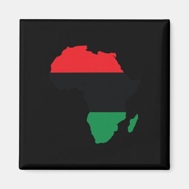 Pan African Unia Flag Map Continent Black History  Magnet (Front)