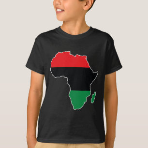 Pan African Unia Flag Map Continent Black History  T-Shirt