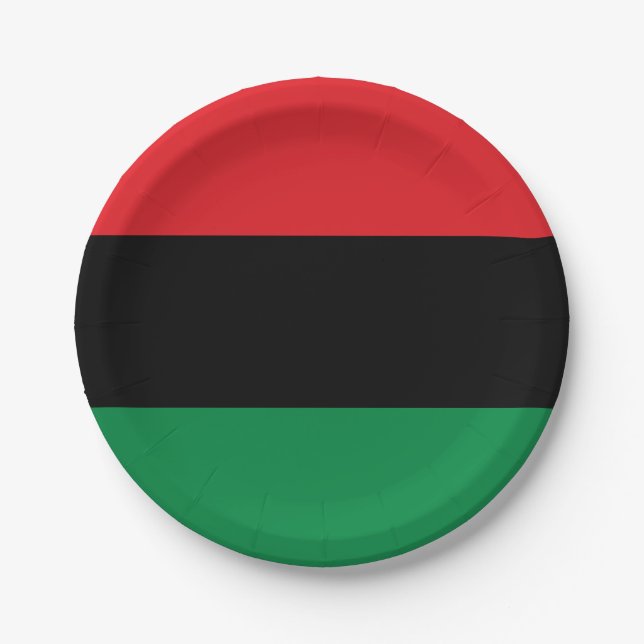 Pan African UNIA Flag Paper Plate (Front)