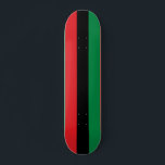 Pan African UNIA Flag Skateboard<br><div class="desc">The Pan-African flag - also known as the UNIA flag,  Afro-American flag,  Black Liberation flag and various other names is a tri-colour flag consisting of three equal horizontal bands of (from top down) red,  black and green.</div>
