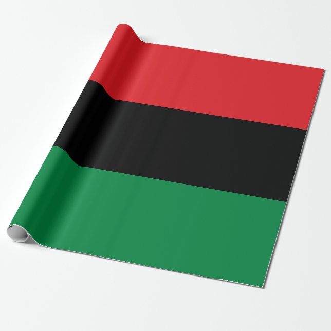 Pan African UNIA Flag Wrapping Paper (Unrolled)