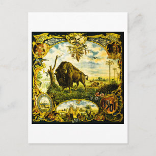 Pan Am Expo with Bison and Native American Motifs Postcard