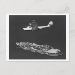 Pan American China Clipper Flying Over Postcard