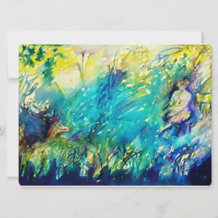 PAN AND DEER IN GREEN WOODS