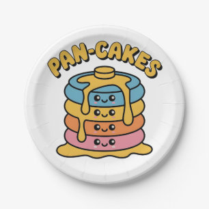 Pan-Cakes Funny Pansexual LGBTQ Funny Pride Month Paper Plate