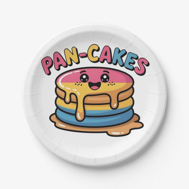 Pan-Cakes Funny Pansexual LGBTQ Funny Pride  Paper Plate (Front)