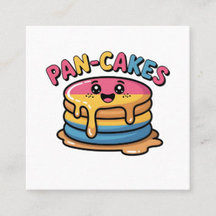 Pan-Cakes Funny Pansexual LGBTQ Funny Pride Square Business Card