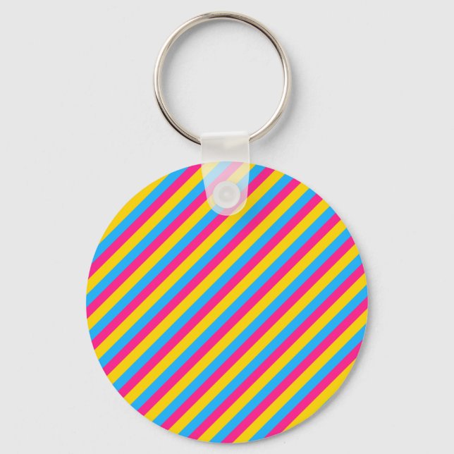 Pan Colour Stripes | Pansexual Pride  Key Ring (Front)
