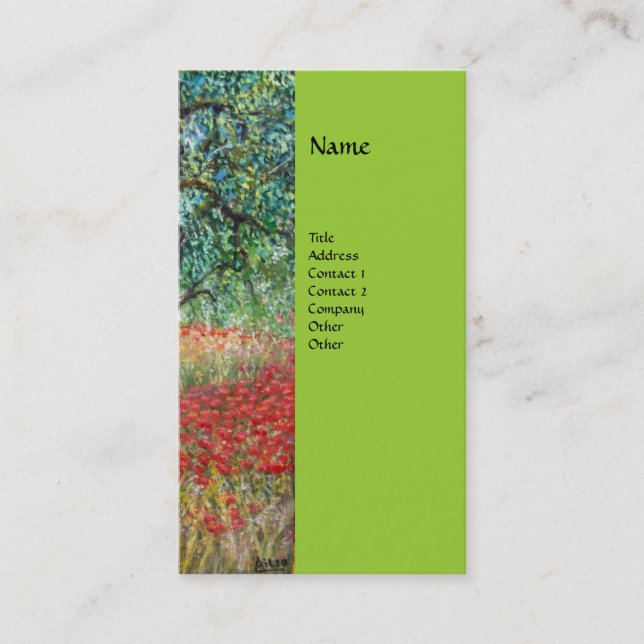 PAN detail monogram green Business Card (Front)