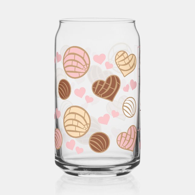 Pan Dulce y Cafecito Mexican Christmas Can Glass (Front)