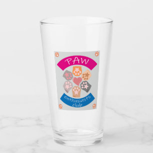 Pan Enthusiasts Club Paw Print Design Glass
