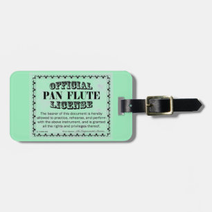 Pan Flute License Luggage Tag