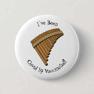 Pan flute / panpipes cartoon illustration  6 cm round badge