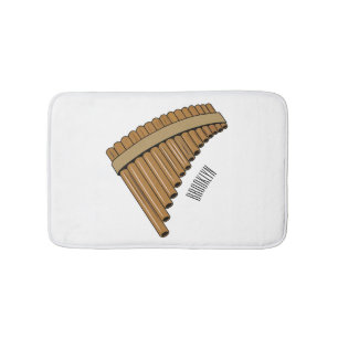 Pan flute / panpipes cartoon illustration  bath mat