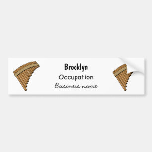 Pan flute / panpipes cartoon illustration bumper sticker