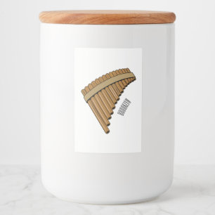 Pan flute / panpipes cartoon illustration food label