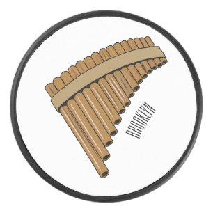 Pan flute / panpipes cartoon illustration hockey puck