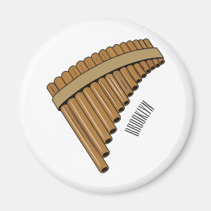 Pan flute / panpipes cartoon illustration  magnet