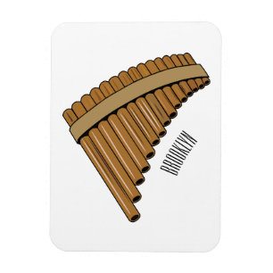 Pan flute / panpipes cartoon illustration magnet