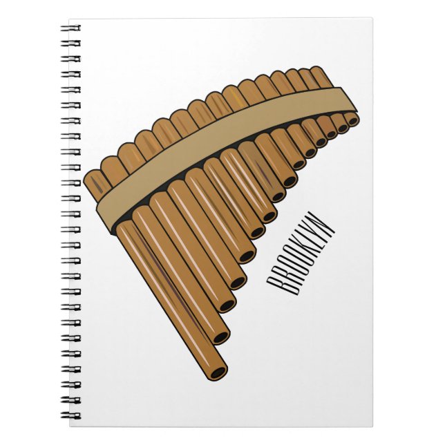 Pan flute / panpipes cartoon illustration  notebook (Front)