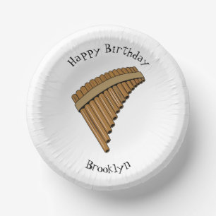Pan flute / panpipes cartoon illustration  paper plate