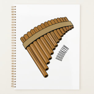 Pan flute / panpipes cartoon illustration planner