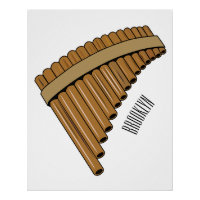 Pan flute / panpipes cartoon illustration