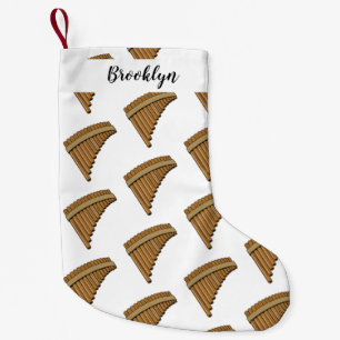 Pan flute / panpipes cartoon illustration  small christmas stocking