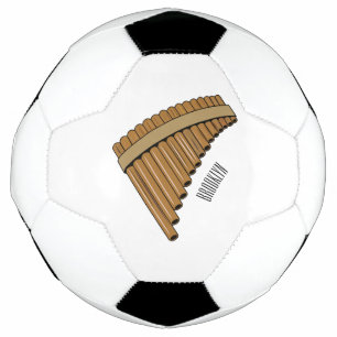 Pan flute / panpipes cartoon illustration soccer ball