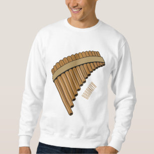 Pan flute / panpipes cartoon illustration sweatshirt
